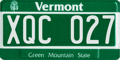 VT license plate XQC027