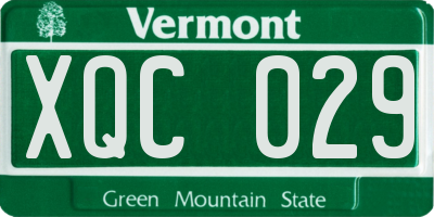 VT license plate XQC029