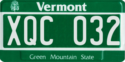 VT license plate XQC032