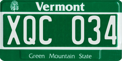 VT license plate XQC034