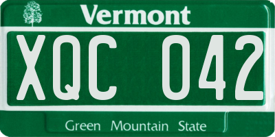 VT license plate XQC042