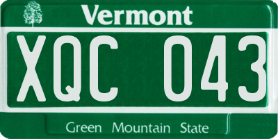 VT license plate XQC043
