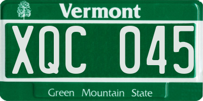 VT license plate XQC045