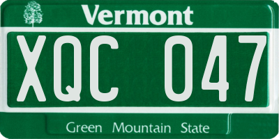 VT license plate XQC047