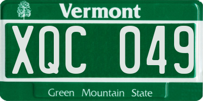 VT license plate XQC049