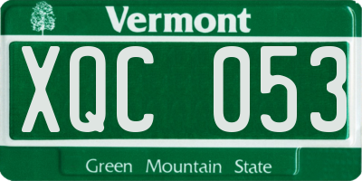 VT license plate XQC053