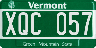 VT license plate XQC057