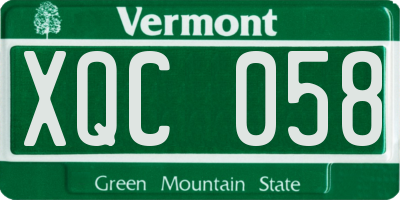 VT license plate XQC058