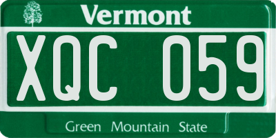 VT license plate XQC059