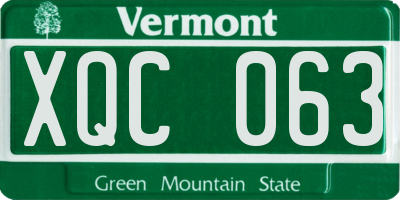 VT license plate XQC063