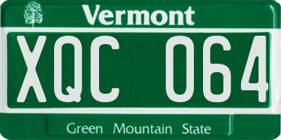 VT license plate XQC064