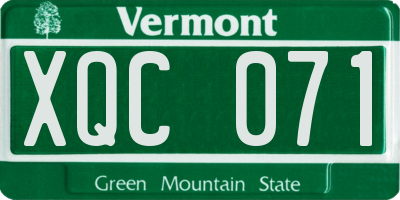 VT license plate XQC071