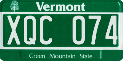 VT license plate XQC074