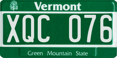 VT license plate XQC076