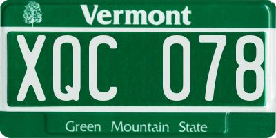 VT license plate XQC078