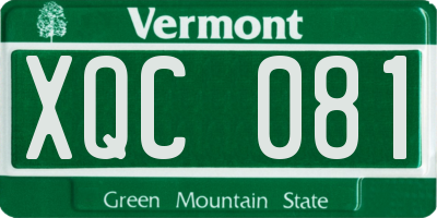 VT license plate XQC081