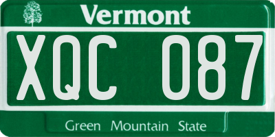 VT license plate XQC087