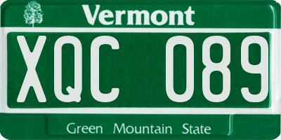 VT license plate XQC089