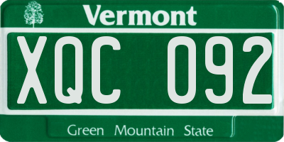 VT license plate XQC092