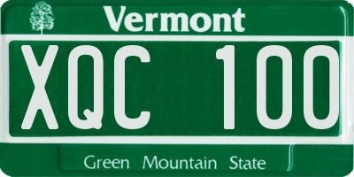 VT license plate XQC100