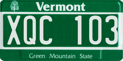 VT license plate XQC103