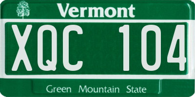 VT license plate XQC104