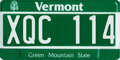 VT license plate XQC114