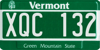 VT license plate XQC132