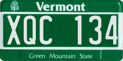 VT license plate XQC134