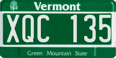 VT license plate XQC135