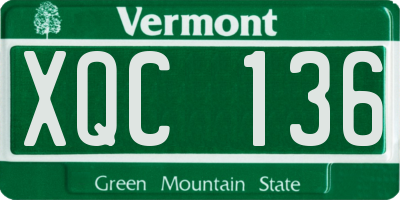 VT license plate XQC136