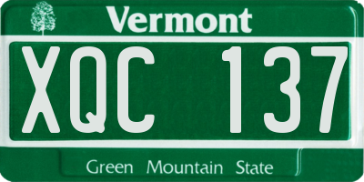 VT license plate XQC137