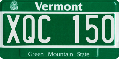 VT license plate XQC150