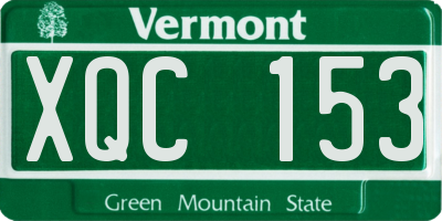 VT license plate XQC153