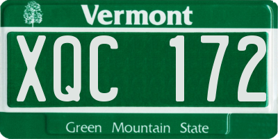 VT license plate XQC172