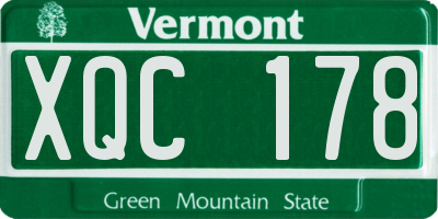 VT license plate XQC178