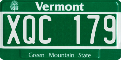 VT license plate XQC179