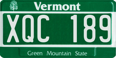 VT license plate XQC189