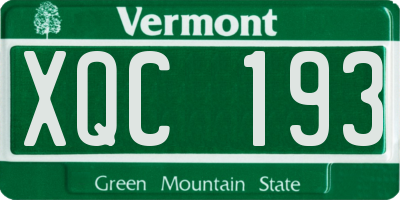 VT license plate XQC193