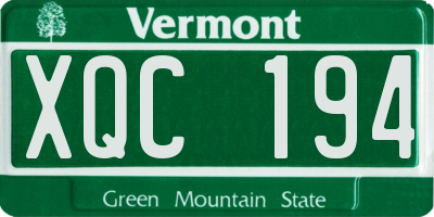 VT license plate XQC194