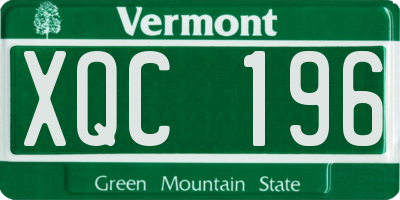 VT license plate XQC196