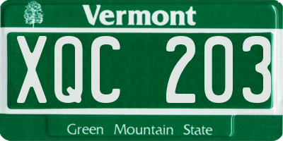 VT license plate XQC203