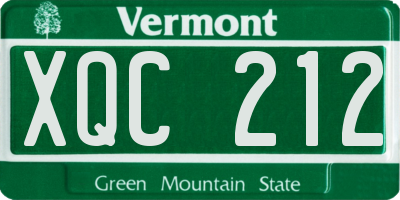 VT license plate XQC212
