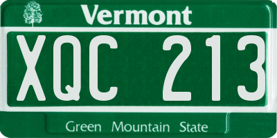 VT license plate XQC213