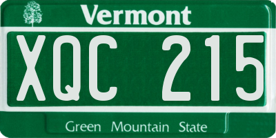 VT license plate XQC215