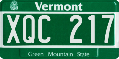 VT license plate XQC217