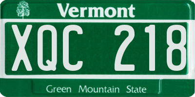 VT license plate XQC218