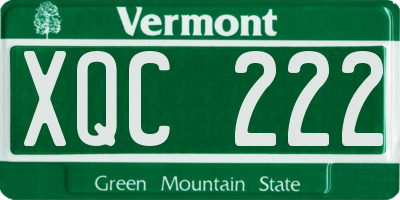 VT license plate XQC222