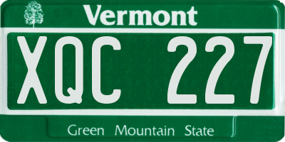 VT license plate XQC227