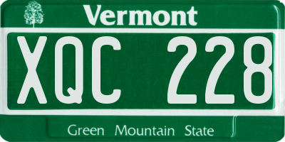 VT license plate XQC228